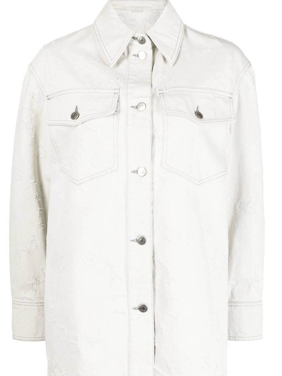 Cheap Stella Women McCartney embroidered-detail denim shirt 0825